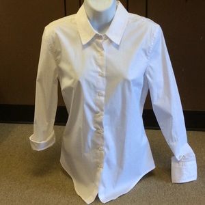 Boston Proper White Long Sleeve Button Down Sz 8